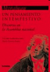 Imagen de cubierta: UN PENSAMIENTO INTEMPESTIVO