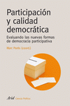 Imagen de cubierta: PARTICIPACIÓN Y CALIDAD DEMOCRÁTICA