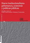 Imagen de cubierta: NUEVO INSTITUCIONALISMO: GOBERNANZA, ECONOMÍA Y POLÍTICAS PÚBLICAS